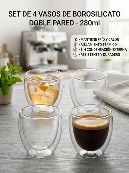 Vaso Doble Pared Set X4 100 ML