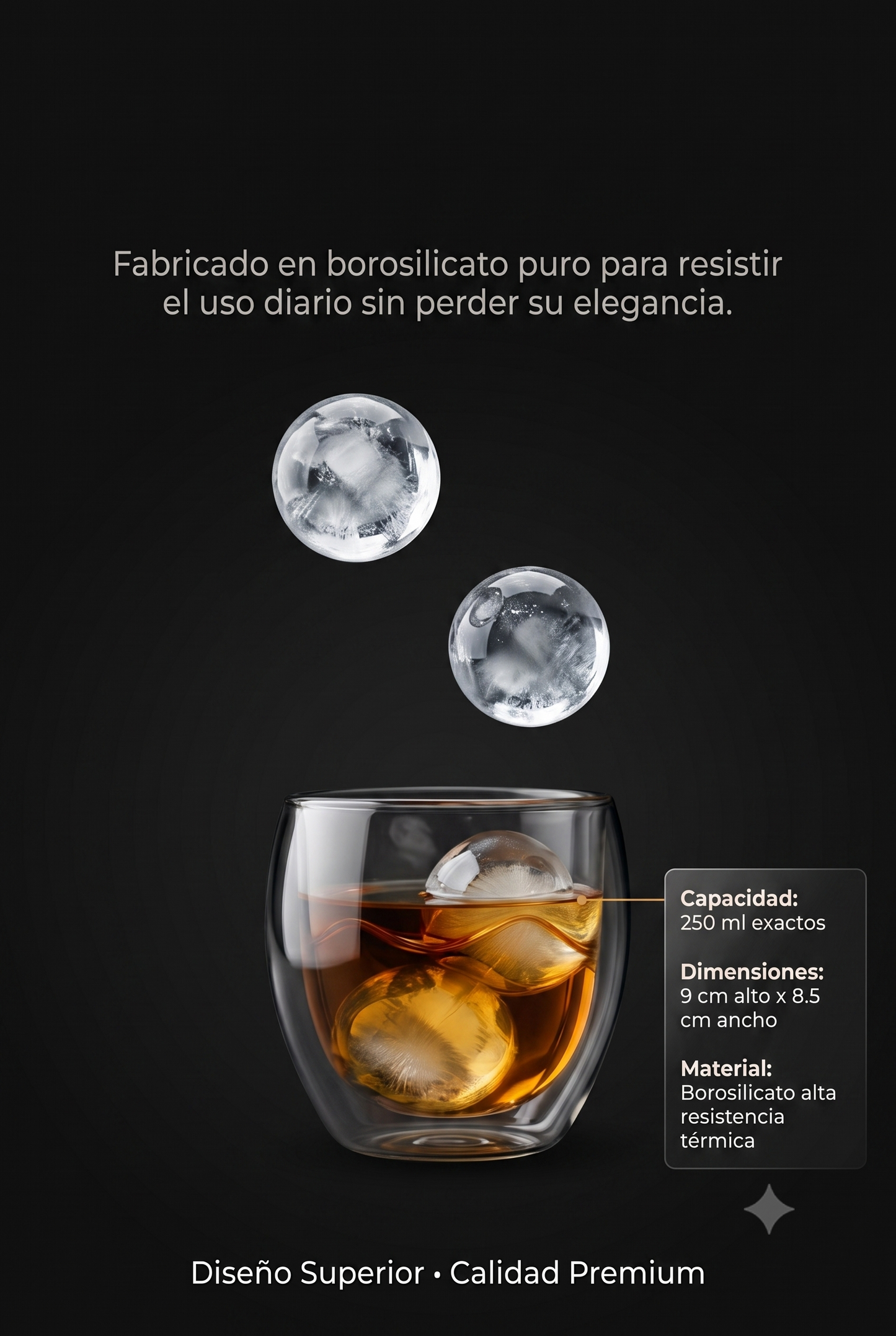 Vaso Doble Pared Set X4 250 ML