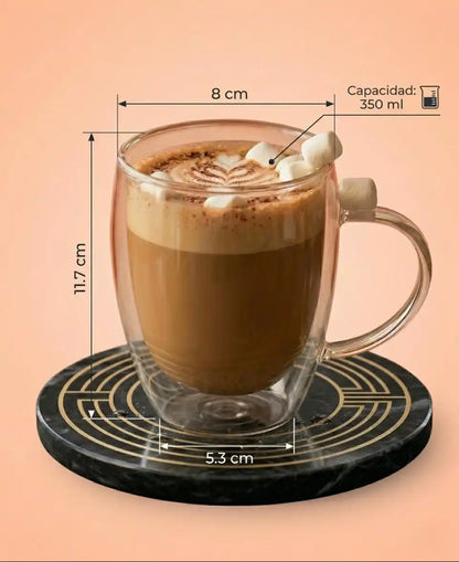 Pocillo Doble Pared Set X4 350 ML